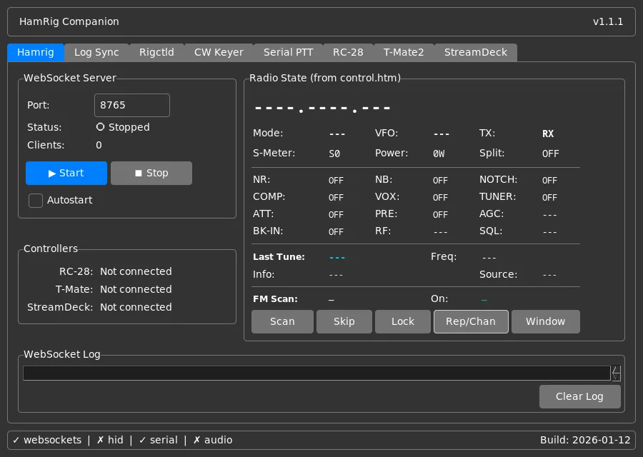 HamRig Companion App Interface
