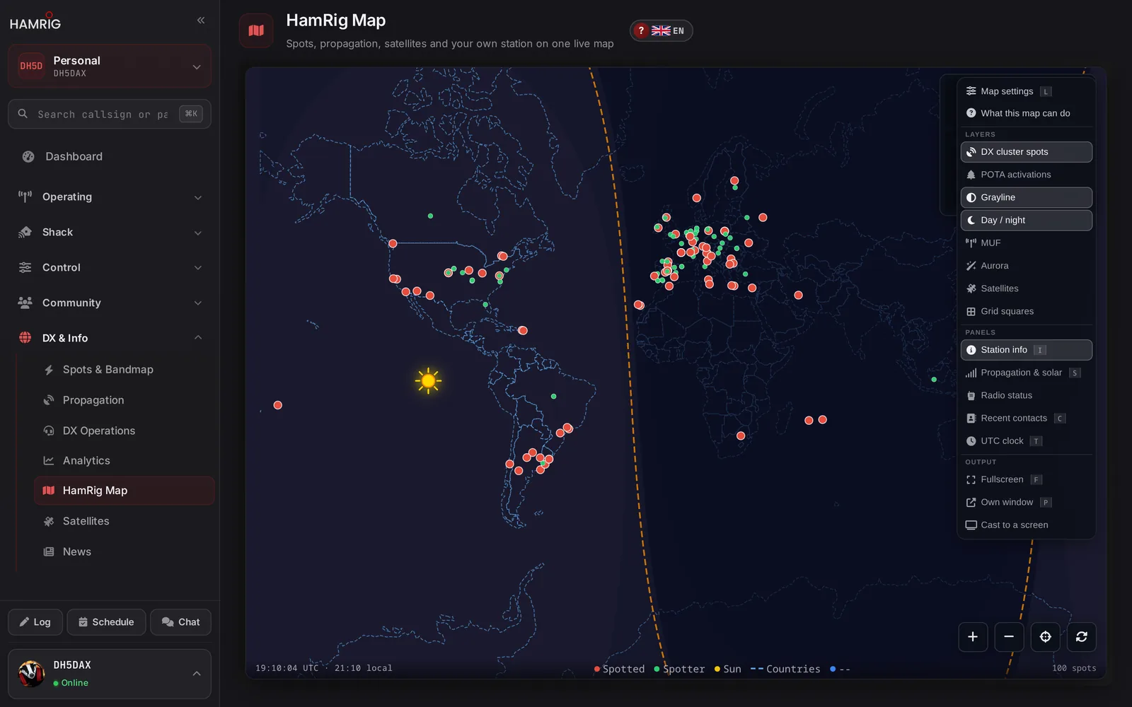 Live DX map